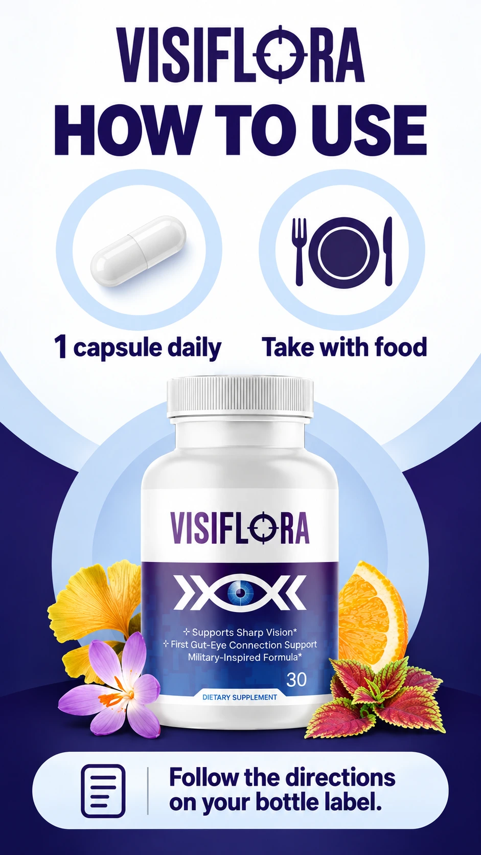 VisiFlora directions: one capsule daily with food