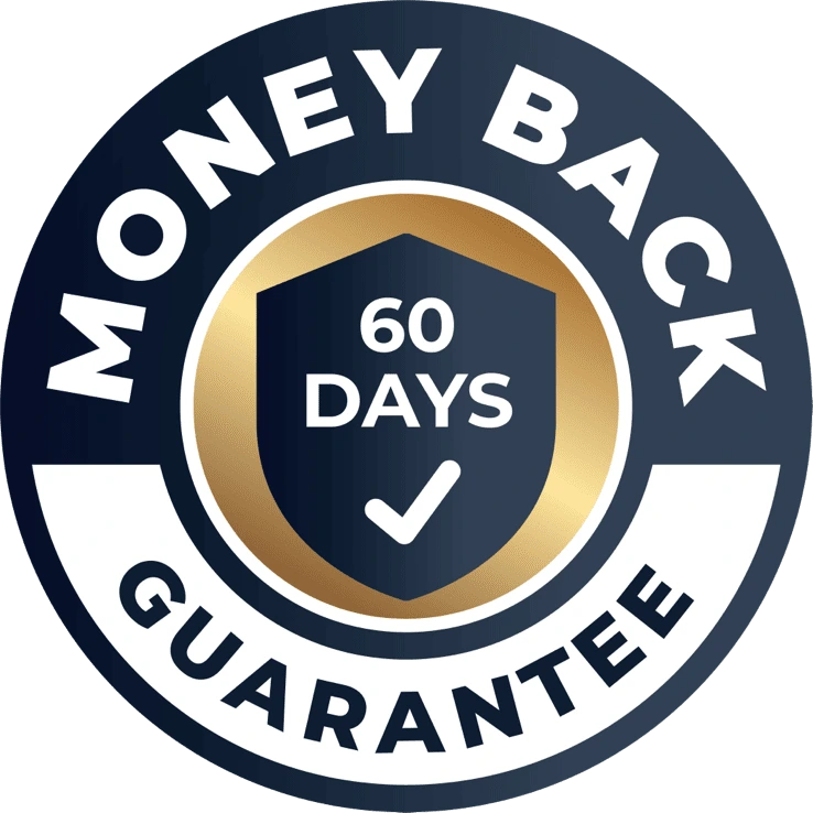 VisiFlora 60-day money-back guarantee emblem